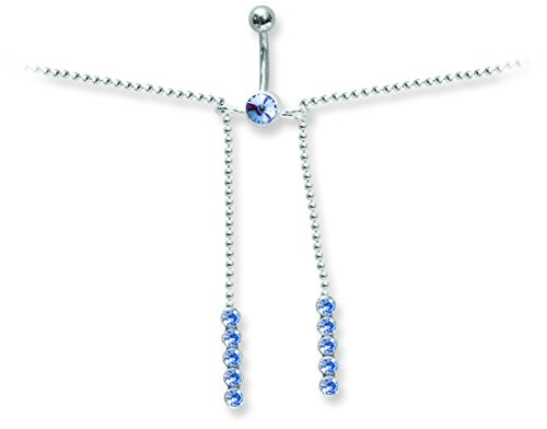 Jewelry By Sweet Pea SGSS Gem Curv BB w/Belly Chain & 2 Charms Attached 14G (1.6mm) 7/16 (1