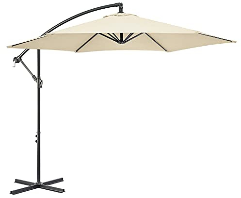 Horizon 3m Cantilever Banana Garden Parasol - Grey/Green/Black/Natural (Natural)