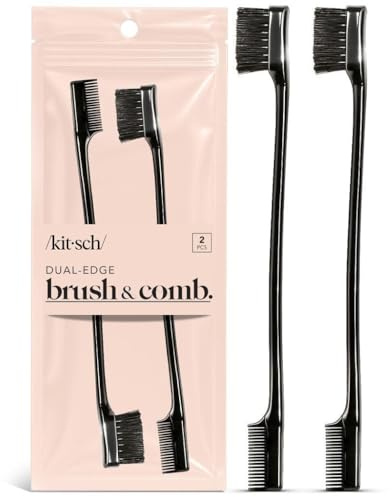 Kitsch Pro Lot de 2 brosses à cheveux et peigne à taquiner, 2 en 1 (Blush)
