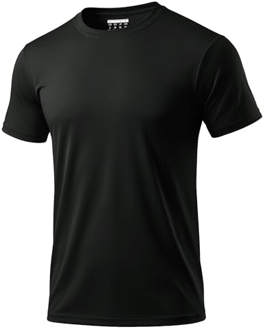 MAGCOMSEN UV Shirt Herren Sportshirt UPF 50+ Schnelltrocknend Leicht Funktionsshirt Laufshirt Badeshirt Activewear Schwarz 2XL