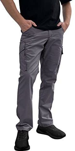 strongAnt Pantalones cargo para senderismo al aire libre Seguridad Seguridad Pantalones de trabajo Ripstop - Negro, Gris, Beige, Gris Ripstop, 46