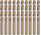 6.5mm Cobalt Drill Bits, M35 HSS Gold Cobalt Metal Jobber Length Twist Drill Bit Set for Hard Metal, Stainless Steel, Cast Iron (1/4 in (10pcs))