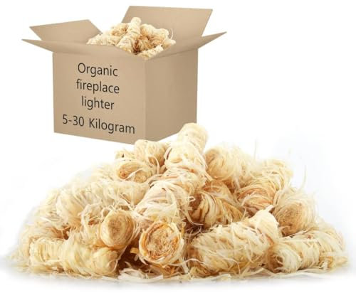vidaXL Feueranzünder, Öko-Grillanzünder aus Holzwolle, Kaminanzünder für Ofen Kamin Grill, Bio Anzünder Ofenanzünder Anzündwolle, 20kg