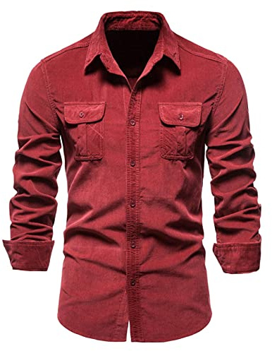 Camicia in jeans da uomo, a maniche lunghe, blu, vestibilità normale, per il tempo libero, business, semplice, con bottoni, girocollo, per adulti
