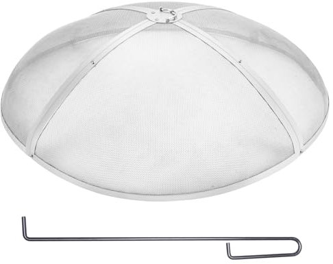 VEVOR Parachispas para Brasero 1016mm Alambrera de Brasero de Acero Inoxidable Cubierta Redonda Rejilla de Protección contra Chispas de Fuego Apertura Fácil con Accesorios para Hogueras, Jardín, Patio