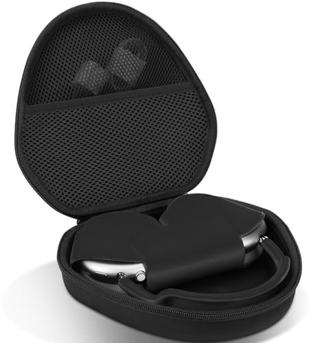 Lebakort Hart Tasche Hülle Etui für Apple AirPods Max Noise Cancelling Kopfhörer (Schwarz)