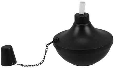 BESPORTBLE Lámpara De Aceite Recargable Combustible Antorcha Tiki Decoración De La Mesa del Patio Botes De Antorcha Recargables Accesorios De Cubierta Al Aire Black Acero Inoxidable