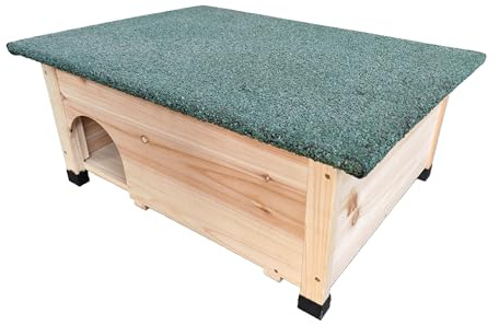 Relaxdays Igelhaus mit Boden, Labyrintheingang & wetterfestem Dach, Holz, HxBxT: 25 x 57 x 44 cm, Igelhäuschen, Natur