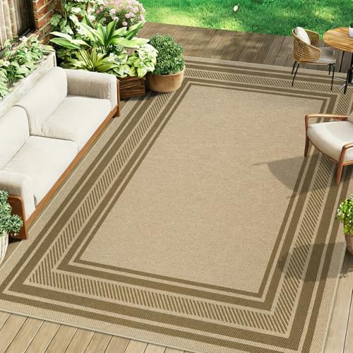 Famibay Alfombra Salon 160x230cm Yute Alfombra Exterior Interior Antideslizante Lavable Alfombras Exterior Jardin Natural para Dormitorio Balcón Terraza Jardín Marrón