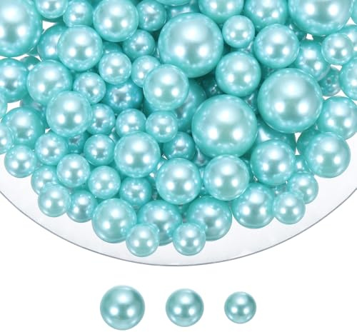 QUARKZMAN 200 Perle Di Vasaio Per Riempimento Vasi 20/14/10mm Azzurro Cielo | Per Candele Centrotavola Decorazioni Nuziali Casa, Perle Finte Galleggianti, Trucco Senza Fori