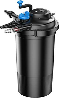 AquaForte GPF-15000 (18 Watt) Filtre sous Pression, Puissance 18 Watt, Tension 230V, Entrée/Sortie 19/25/32/40mm, Débit recommandé 10.000 l/h, Convient aux bassins d'agrément jusqu'à 300.000 litres