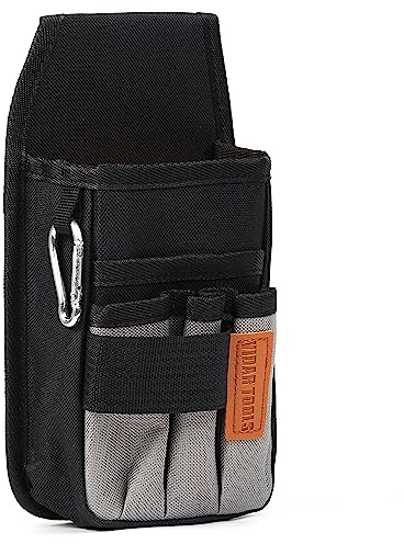 VIDAR TOOLS Small Tool Pouch with Belt Clip,Tool Pouch Bag.Tool Belt Pouches,Electrician Tool Pouch.Mini Organizer Pocket Attachment for Tool Belt,5 Pockets and Heavy-Duty Metal Belt Clip Attachment.…