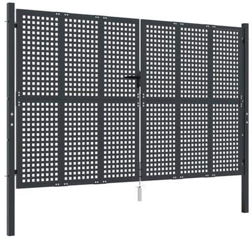 vidaXL Puerta de jardín Antracita 300x200 cm Acero