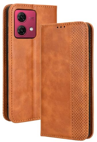 HAOYE Coque pour Motorola Moto G84 5G, Cuir Etui Premium PU + TPU Housse Folio Flip Case, Cover Portefeuille ave ID Carte de Crédit Slot Fermeture Magnétique, Brown