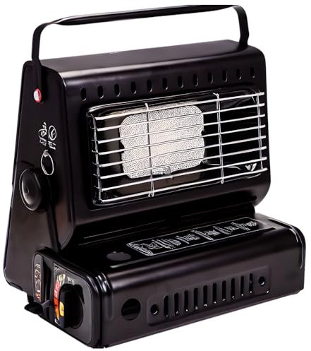 Trendi Portable Gas Heater For Outdoor Hiking, Fishing, Camping, Caravan & Skiing Trips - Safety Grill, Auto Ignition, Emergency, Carry Handle & Temp Control (Heater)