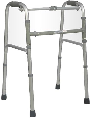 HAILM Marco Ligero para Caminar, Andador Estándar Fácilmente Plegable, Ayudas Caminar para Ancianos y Discapacitados, Marco Aluminio Ajustable 8 Velocidades 75-92.5cm