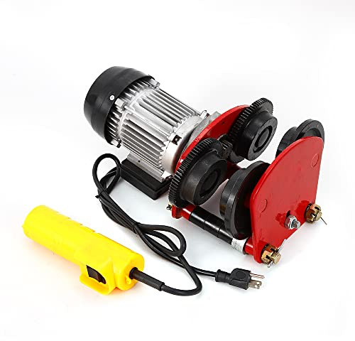 Xlsdlvcnxz Polipasto eléctrico, polipasto de motor, carro de elevación, polipasto eléctrico de 1T, carro de haz eléctrico, capacidad resistente de 2200 libras para levantar áreas industriales