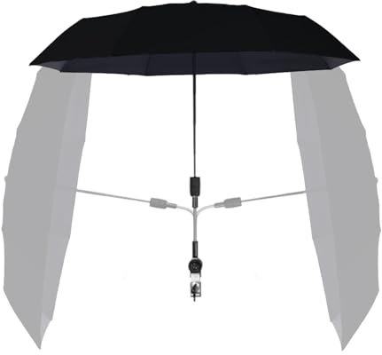 Sombrilla genérica para cochecitos | Sombrilla antiUV para cochecitos - Sombrilla transpirable y estable para uso en playa, exterior y sillas de ruedas, Negro , Se référer au descriptif