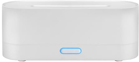 Umidificatore mini scrivania - diffusore portatile personale, USB ricaricabile | Effetto fiamma umettante aria con luci ambientali colorate, modalità nebbia regolabili, oli essenziali compatibl