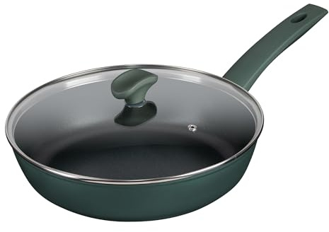 Prestige Earth Friendly 28cm Non-Stick Induction Chef Pan & Lid – Plant-Based Coating, Toxic Free, Made in Italy, Green