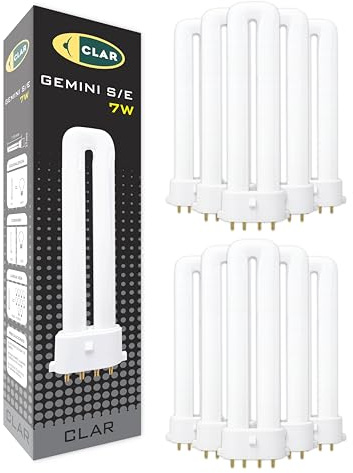 CLAR - Lampadina PLC Gemini S/E 7W Luce Naturale 4000K G23, Non Regolabile (Pack 10)