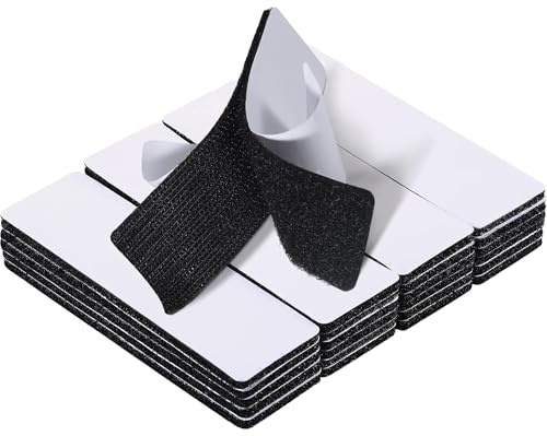 Sandphyrre 20 Pack 10 Pairs Hook and Loop Strips Self Adhesive 0.8 x 3.9 inch, Heavy Duty Reusable Double Sided Sticky Back Tape for Walls, Doors and Tables