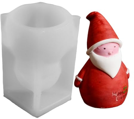 Hjatirace julformar – jultomten 3D-form | julformar för ljus non-stick | för hem skrivbord semester halloween hantverk tvålgjutning