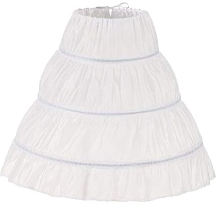 Générique Enfants 3 cerceaux Petticoat Filles Crinoline Jupons sous 4-14 Ans Filles Princesse/Robe de Cérémonie Jupon pour Fille Blanc Jupon sous Vêtements Crinolines sous-Jupe Taille Réglable #0130Y