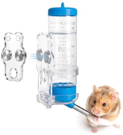 SLIAXINT Bouteille d'eau pour Hamster avec stents magnétiques 125ml biberon Hamster avec Support Abreuvoir Automatique pour Hamsters syriens Nains Lapins, cobayes, Petits Animaux et octodons, Bleu