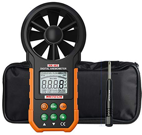 NKTECH NK-W3 Anémomètre numérique LCD rétroéclairé avec boutons multifonctions pour planche à voile, cerf-volant, voile, surf, pêche et tournevis TL-1