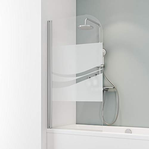 Schulte pare baignoire 80 x 140 cm chromé réversible pivotant verre 5mm