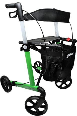 FabaCare Leichtgewichtrollator Leopard, Aluminium Rollator, Leicht, Faltbar, Innen und Außen, Vollausstattung, Belastbarkeit 150 kg, Grün