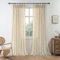 DriftAway Plissee-Vorhänge aus Leinen, strukturiert, halbtransparent, Landhausstil und modern, rustikal, für Wohnzimmer, Schlafzimmer, 2 Paneele mit Schlaufen auf der Rückseite, 127 x 213 cm, Beige