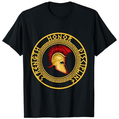 Forza Onore Disciplina Spartan Casco Troiano Gladiatore Maglietta