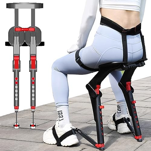 Tragbarer, Faltbarer, Tragbarer Stuhl Mit Unsichtbaren Sitzen – Outdoor-Angelhocker, Stuhlloser Stuhl, Tragbare Beinergonomie, Leichter Sitz, 5 Gänge Verstellbar, Geeignet Für Verschiedene Höhen