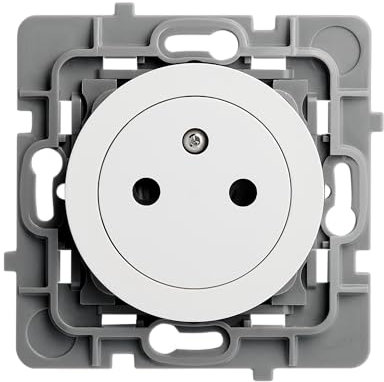 Debflex - Casual Evo - Prise Électrique 2P+T - Prise Murale 16A Avec Puits Affleurant - Plastique - Installation Encastrée - Blanche - 76 x 76 x 38 mm