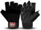 FIGHTSENSE Fitness-Handschuhe für Männer und Frauen, Gewichtheber-Handschuhe, verbesserter Grip, gepolsterte Handfläche, verstellbare Handgelenksriemen, atmungsaktive Fitnessübungen (Schwarz, L)