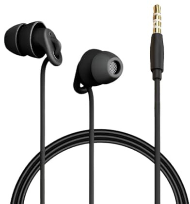 ZBJBinCH Auriculares para dormir intraurales con cancelación de ruido, auriculares con cable suave con control de volumen de micrófono para canal auditivo pequeño, insomnio para dormir de lado,