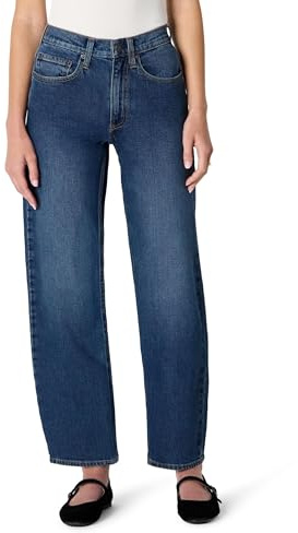 Amazon Essentials Jean Jambes Ballons, Taille Haute Femme, Gris Pierre Délavé Foncé, 40