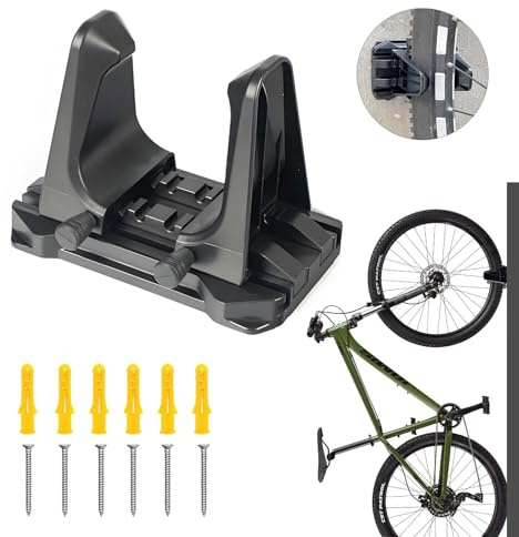 Adjustable Bike Cycling Parking Holder Clip, Vertical Bike Stand Wall Mount, Pushbike Wall Bracket, Cycling Garage Storage Organiser for Hybrid, MTB