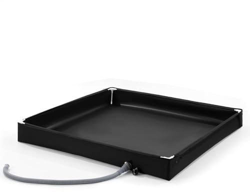 TQEBWUS Padella per doccia da campeggio, per esterni – base da spiaggia con tubo di scarico, base doccia pieghevole e fondo con tubo di scarico per campeggio, viaggi, zaino con cerniera