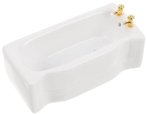 BCOATH Miniature Porcelain Bathtub 1 12 Dollhouse Bathroom Furniture Decorative Mini Bath Tub Figurine for Dollhouse Accessories
