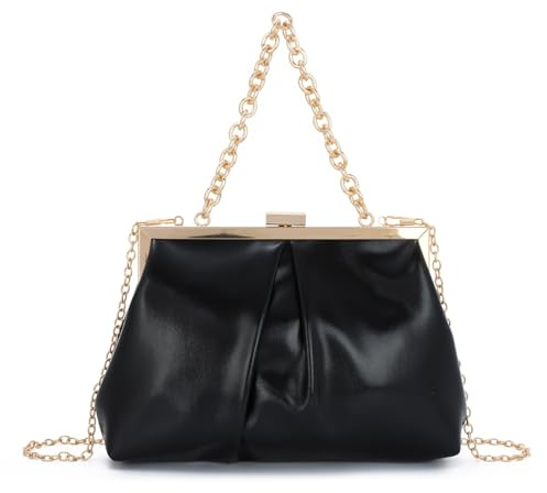 Syrads PU Borsa Da Sera In Pelle per Le Donne Crossbody Borsa A Tracolla Pochette Borse,Noir