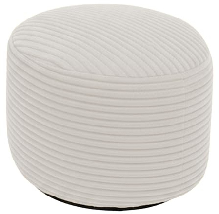 Bananair - Repose Pieds Salon - Housse Lavable, Remplissage Mousse - Tabouret Pouf Élégant, Ottoman Pouf Rond Doux & Confortable (55x30 cm, Beige)