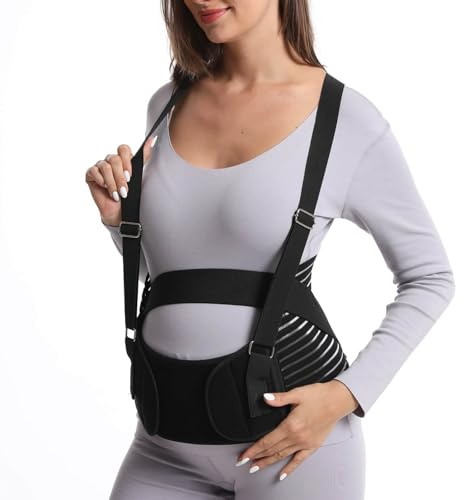Pregnancy Support Belt, 5 in 1 Maternity Belt, Belly Band, Pelvic Support | Belly Bands for Pregnancy, Maternity Support Belt, Postpartum Belly Wrap with Shoulder Straps for Back, Pelvis and Hips