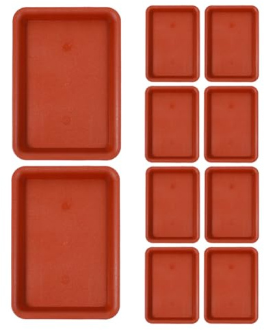 TOYANDONA Platillo Rectangular para Macetas 10 Unidades, Bandejas de Plástico para Plantas, Soporte para Jardinería Interior y Exterior, Bandeja de Goteo para Bonsáis y Suculentas,
