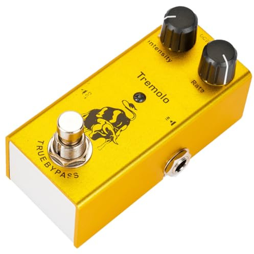 Gadpiparty Pedal de Trémolo para Guitarra Eléctrica Diseño Único en Aleación Amarilla, Minimiza la Pérdida de Tono y Permite Ajuste Fino