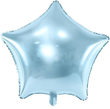 PartyDeco folieballong Mylar folie form stjärna metall Ø 48 cm ljusblå