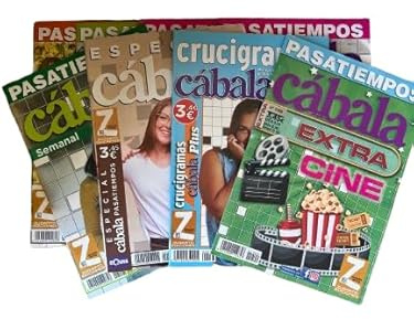 DataPrice Pack de 8 Libros de Pasatiempos Cábala. Crucigramas para Adultos Variados. - Ed. Zugarto -.