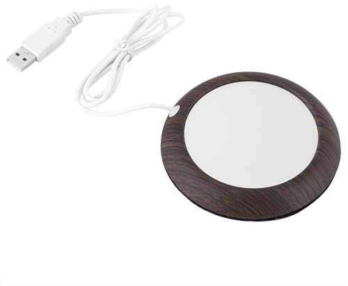 Coffee Mug Warmer 80C USB Powered Walnut Wood 4.05in
